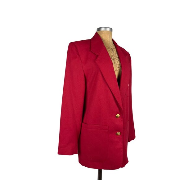 Spiegel Workshop Red Blazer Authentic Vintage Jacket Golden Buttons Embroidered - Picture 7 of 12